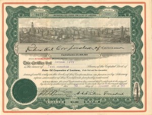 Fisher Oil Corporation of Louisiana - Stock Certificate